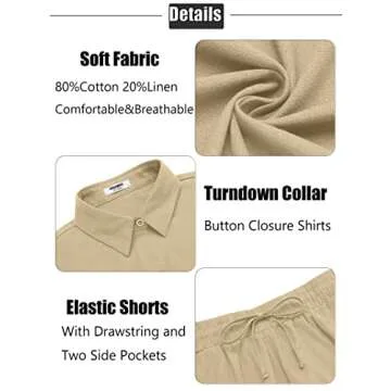 Zeagoo Womens 2 Piece Linen and Cotton Summer Set