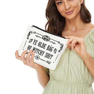 Witchy Gifts, Witchy Room Decor, Witchy Decor, Witchy Stuff, Funny Gifts for Witchy Women Her Gifts for Coven Sisters Witchy Friend Gift Halloween Gifts Witchy Makeup Bag- Ye Olde Bag of Witchy