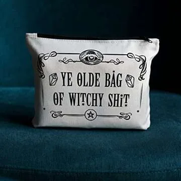 Witchy Gifts, Witchy Room Decor, Witchy Decor, Witchy Stuff, Funny Gifts for Witchy Women Her Gifts for Coven Sisters Witchy Friend Gift Halloween Gifts Witchy Makeup Bag- Ye Olde Bag of Witchy