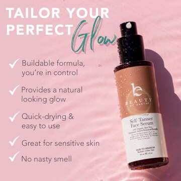 Face Tanner Serum - USA Made with Natural & Organic Ingredients, Sunless Self Tanner for Face with Anti-Aging Hyaluronic Acid, Non Toxic Bronzing Serum for Streak-Free Fake Tan & Natural Glow