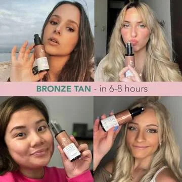 Face Tanner Serum - USA Made with Natural & Organic Ingredients, Sunless Self Tanner for Face with Anti-Aging Hyaluronic Acid, Non Toxic Bronzing Serum for Streak-Free Fake Tan & Natural Glow