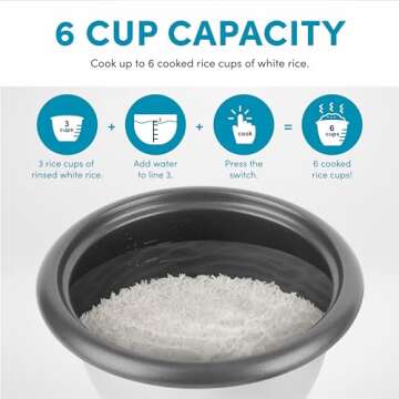 Aroma Housewares ARC-743-1NGR 6-Cup (Cooked) (3-Cup UNCOOKED) Pot Style Rice Cooker and Food Steamer,Red