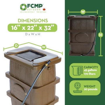 Slimline 45 Gallon Rain Barrel - Eco-Friendly Water Saver