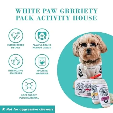 Haute Diggity Dog White Paw Grrriety Pack Plush Dog Toy