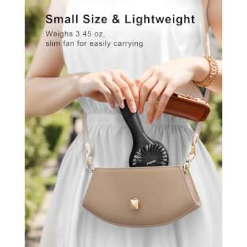 TriPole Handheld Mini Fan Battery Operated Small Personal Portable Fan Speed Adjustable USB Recharge...