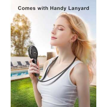 TriPole Handheld Mini Fan Battery Operated Small Personal Portable Fan Speed Adjustable USB Rechargeable Fan for Kids Girls Women Men Home Office Indoor Outdoor Travelling, Black