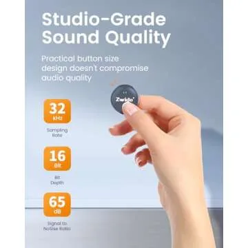 Zwide Wireless Lavalier Microphone M8-L(1to1), Noise Cancellation & Reverberation, Playback without Pull Out,Lightweight Compact Mini Lapel Mics with Detachable Magnetic Clip for iPhone/Lightning Port