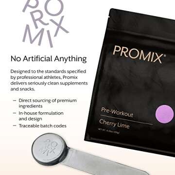 Promix Pre-Workout Powder, Cherry Lime - Maximize Focus & Performance - Helps Muscle Gain, Endurance & Enhanced Energy - Vitamin B12, Caffeine, Beta-Alanine & L-Tyrsosine - Gluten & Dairy-Free