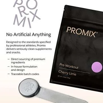 Promix Pre-Workout Powder, Cherry Lime - Maximize Focus & Performance - Helps Muscle Gain, Endurance & Enhanced Energy - Vitamin B12, Caffeine, Beta-Alanine & L-Tyrsosine - Gluten & Dairy-Free