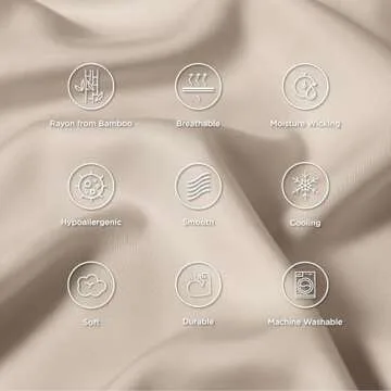 Bedsure Body Pillow Cover - Khaki Long Cooling Pillow Cases, 100% Rayon Derived from Bamboo, Soft & Breathable Body Pillowcase with Envelope Closure, Gifts for Women or Men, 1 Pack, 20x54 Inches