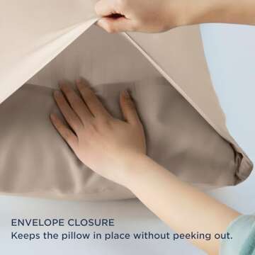 Bedsure Body Pillow Cover - Khaki Long Cooling Pillow Cases, 100% Rayon Derived from Bamboo, Soft & Breathable Body Pillowcase with Envelope Closure, Gifts for Women or Men, 1 Pack, 20x54 Inches