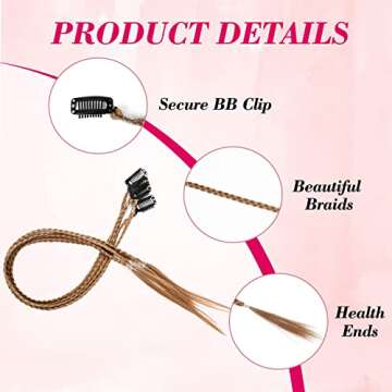 REECHO 4PC Baby Braids Clip-in Hair Extensions - 18" Copper Synthetic Hairpieces