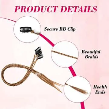 REECHO 4PC Baby Braids Clip-in Hair Extensions - 18" Copper Synthetic Hairpieces