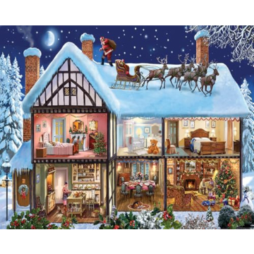 White Mountain Christmas House Jigsaw Puzzle Christmas Puzzles 1000 Pieces for Adults and Families