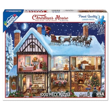 White Mountain Christmas House 1000 Piece Puzzle