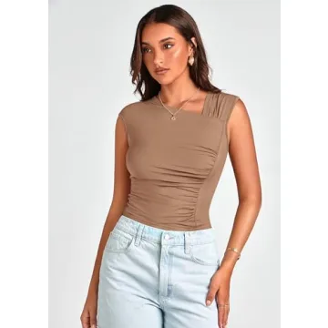 PRETTYGARDEN Women's Stylish 2 Pack Summer T Shirts