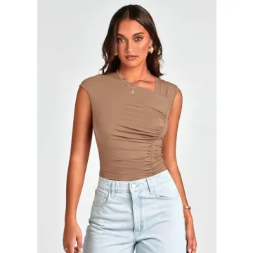 PRETTYGARDEN Women's Stylish 2 Pack Summer T Shirts