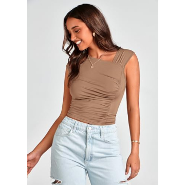 PRETTYGARDEN Women's Stylish 2 Pack Summer T Shirts