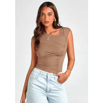 PRETTYGARDEN Women's Stylish 2 Pack Summer T Shirts