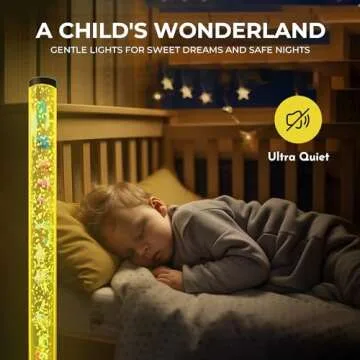 Brewish 4FT Sensory LED Water Bubble Tube Lamp,with 16 Color Changing Night Light Effects, Fake Aquarium Tank & Gift for Kids, Autism, Remote Control & 12 Fishes (Wall Bracket Included)