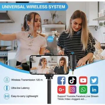 AIKELA Wireless Lavalier Microphone for iPhone and Android