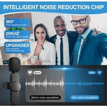 AIKELA Wireless Lavalier Microphone for iPhone and Android