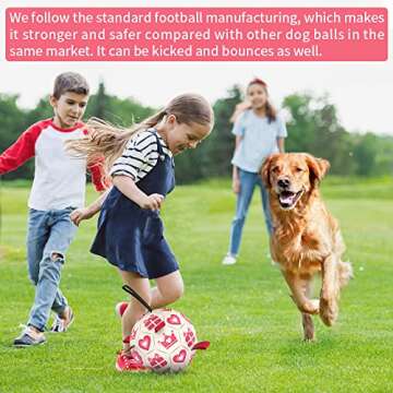 QDAN Pink Dog Toys Soccer Ball with Straps,Interactive Dog Toys for Tug of War,Valentines Gift Puppy...