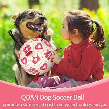 QDAN Pink Dog Soccer Ball for Interactive Fun and Play