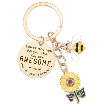 Vibrant GiftoBi Sunflower Keychain for Inspirational Gifts