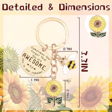 Vibrant GiftoBi Sunflower Keychain for Inspirational Gifts