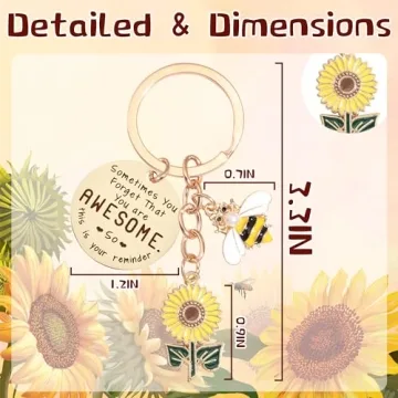Vibrant GiftoBi Sunflower Keychain for Inspirational Gifts