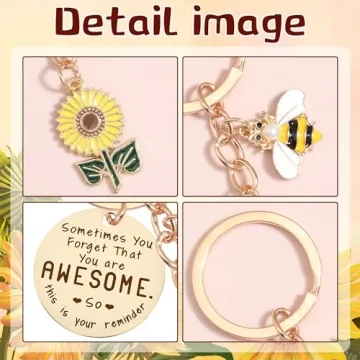 Vibrant GiftoBi Sunflower Keychain for Inspirational Gifts