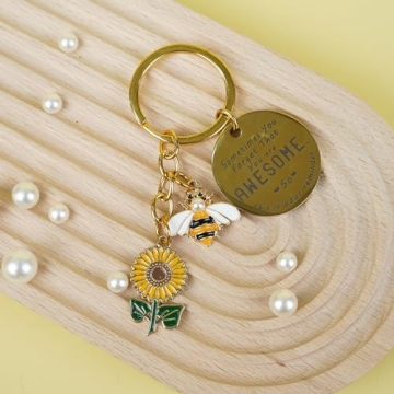Vibrant GiftoBi Sunflower Keychain for Inspirational Gifts