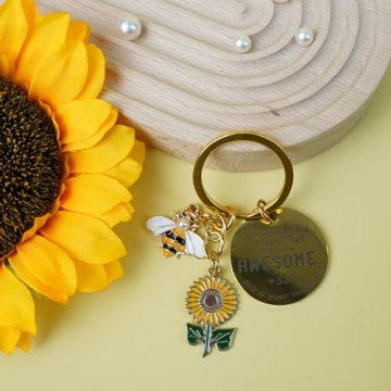 Vibrant GiftoBi Sunflower Keychain for Inspirational Gifts