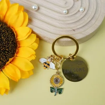 Vibrant GiftoBi Sunflower Keychain for Inspirational Gifts