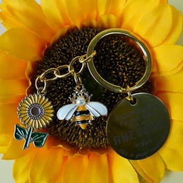 Vibrant GiftoBi Sunflower Keychain for Inspirational Gifts