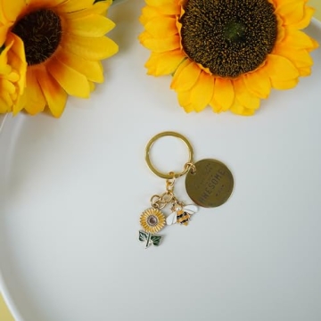 Vibrant GiftoBi Sunflower Keychain for Inspirational Gifts