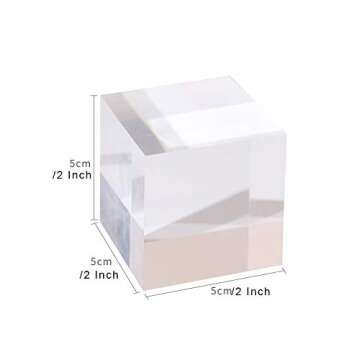 GemeShou small clear display riser, Acrylic block for jewelry selling, transparent earring ring display riser for Closet Show【1.97 L x1.97 W x1.97 H inch】