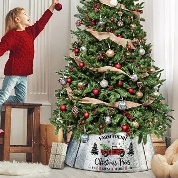 cocomong 29 Inch Metal Christmas Tree Collar for Unique Decor