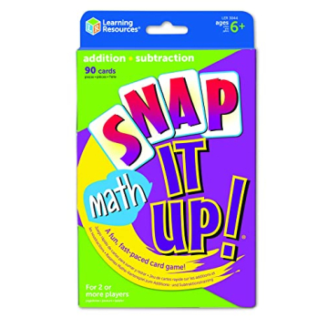 Learning Resources Snap It Up! Math: Addition and Subtraction Card Game - 90 Cards for 2-6 Players -...