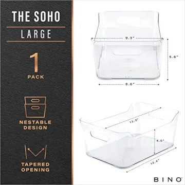 BINO Plastic Storage Basket - Versatile Organizer for Home & Office