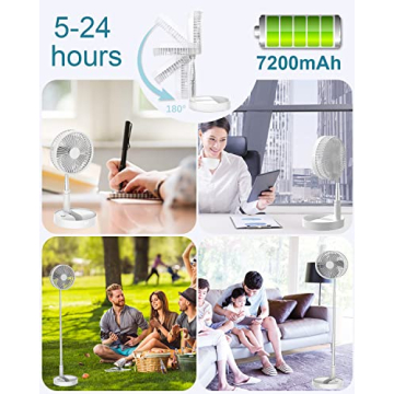 UN UNITEDTIME Portable Foldable Desk Fan with Remote Control
