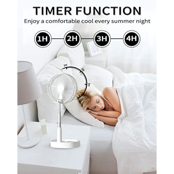 UN UNITEDTIME Portable Foldable Desk Fan with Remote Control