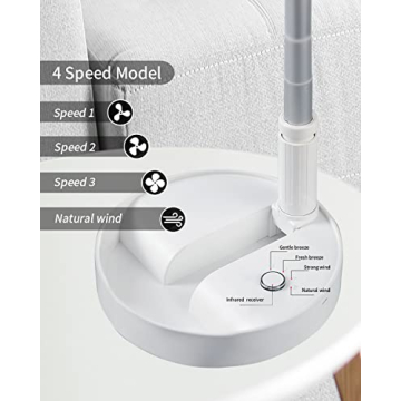 UN UNITEDTIME Portable Foldable Desk Fan with Remote Control