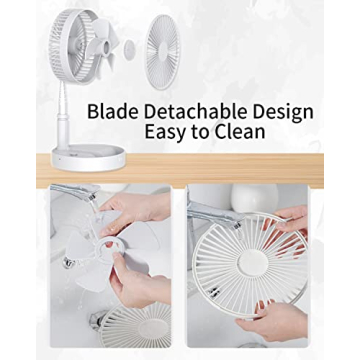 UN UNITEDTIME Portable Foldable Desk Fan with Remote Control