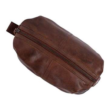 KomalC Premium Unisex Vintage Vanity Dopp Kit - Travel Toiletry Bag Shaving for Men and Women (Brown...