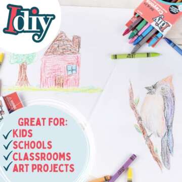 IDIY Unwrapped Bulk Wax Crayons (Pre-Sorted 480 ct, 24 colors, 20 each)-No Paper, ASTM Safety Tested For Kids, Teachers,Art Classrooms, Back To School Supplies, Melting Drawing Craft Project