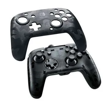 PDP Gaming Faceoff Deluxe + audio Wired Controller Faceplate: Black Camo - Nintendo Switch