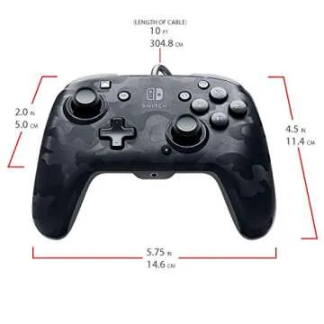 PDP Gaming Faceoff Deluxe + audio Wired Controller Faceplate: Black Camo - Nintendo Switch