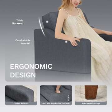 Sectional Sofa Couch Set with Coffee Table-Living Room Sofa Set with 3-Seater Couch, Loveseat Sofa and Armchair, Modern Versatile Convertible Modular Sofa Set for Living Room/Apartment-Darkgrey